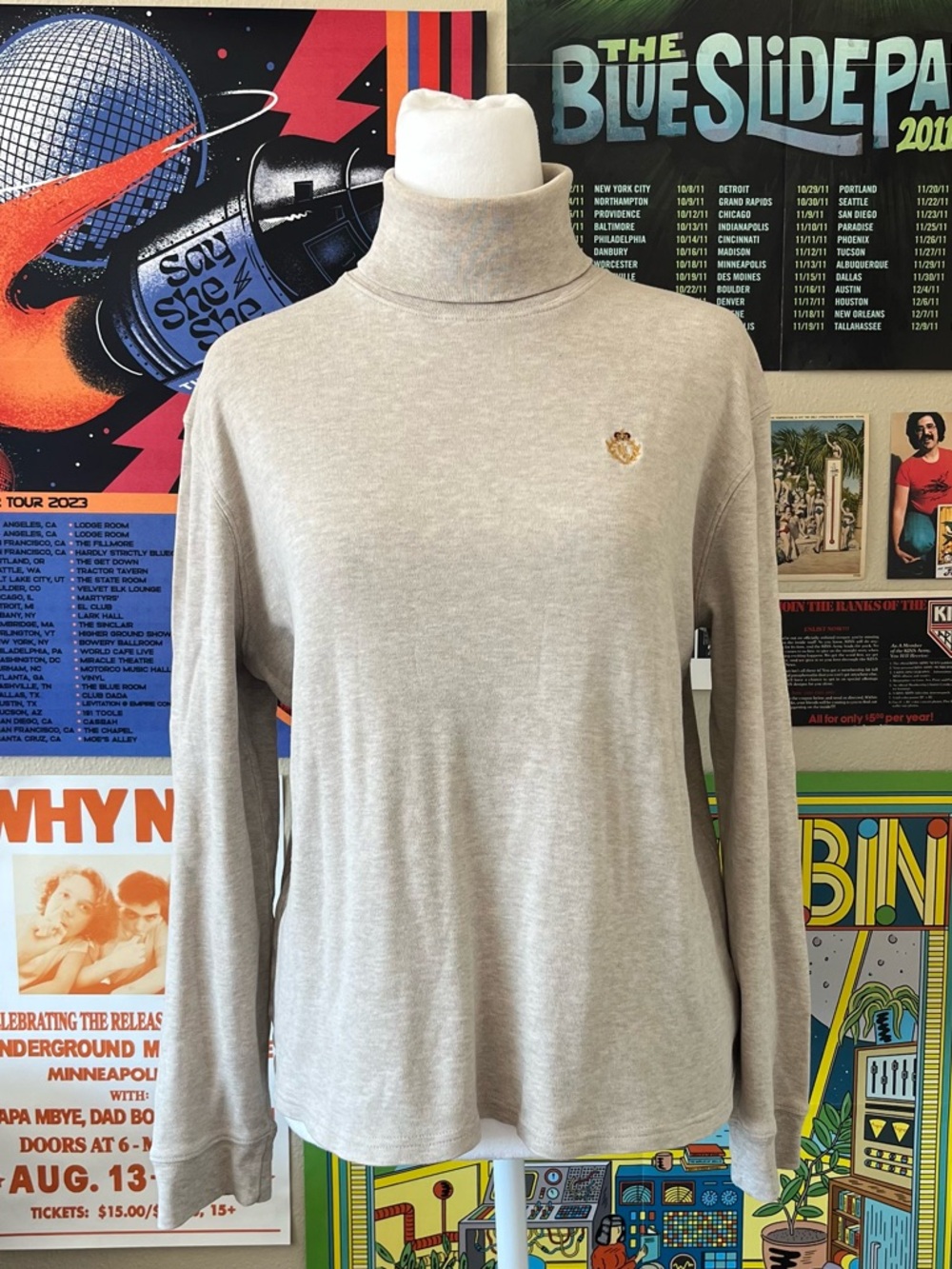 Vintage ralph Lauren tan cotton turtleneck